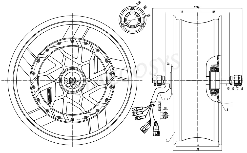 QSMotor 17X6.0inch 70H 12000W  - 12000W Electric Motorcycle Hub Motor review and price